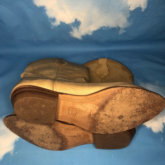 Frye Womens Leather Slip On Cowboy Boots Tan 7 - Picture 5 of 9
